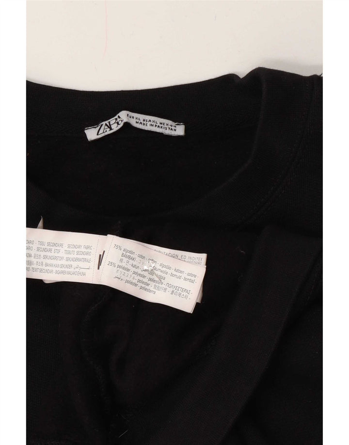 Pulover pentru bărbați Zara XL, bumbac negru