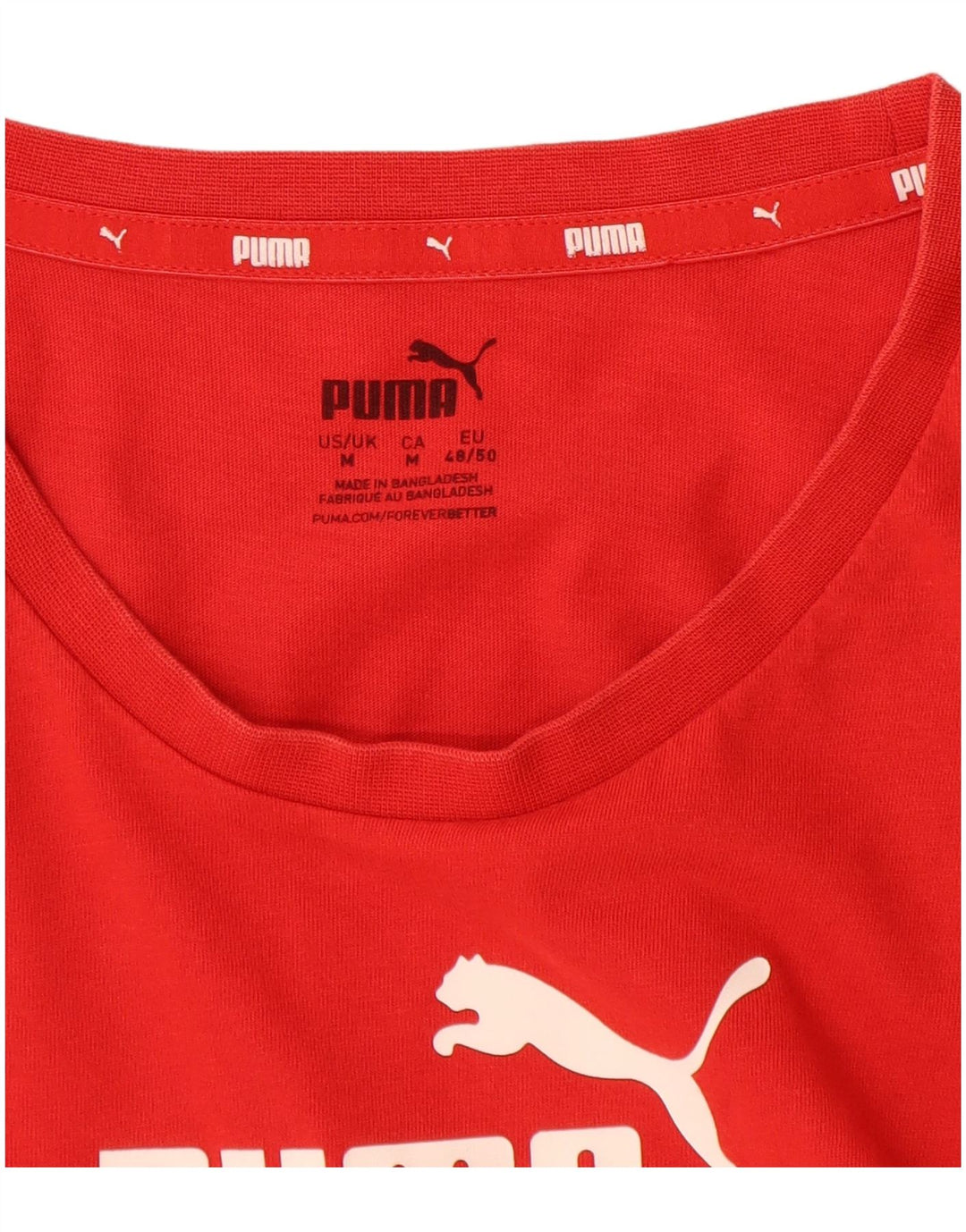 Tricou grafic PUMA pentru bărbați Top mediu roșu din bumbac color bloc