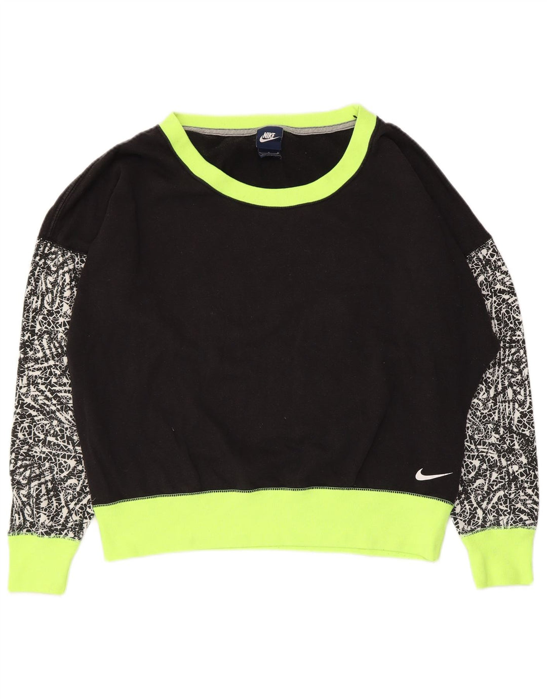 Pulover supradimensionat pentru femei Nike UK 16, mare, negru, color block