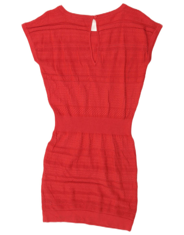 Rochie cu pulover fără mâneci pentru femei French Connection UK 10 Bumbac roșu mic