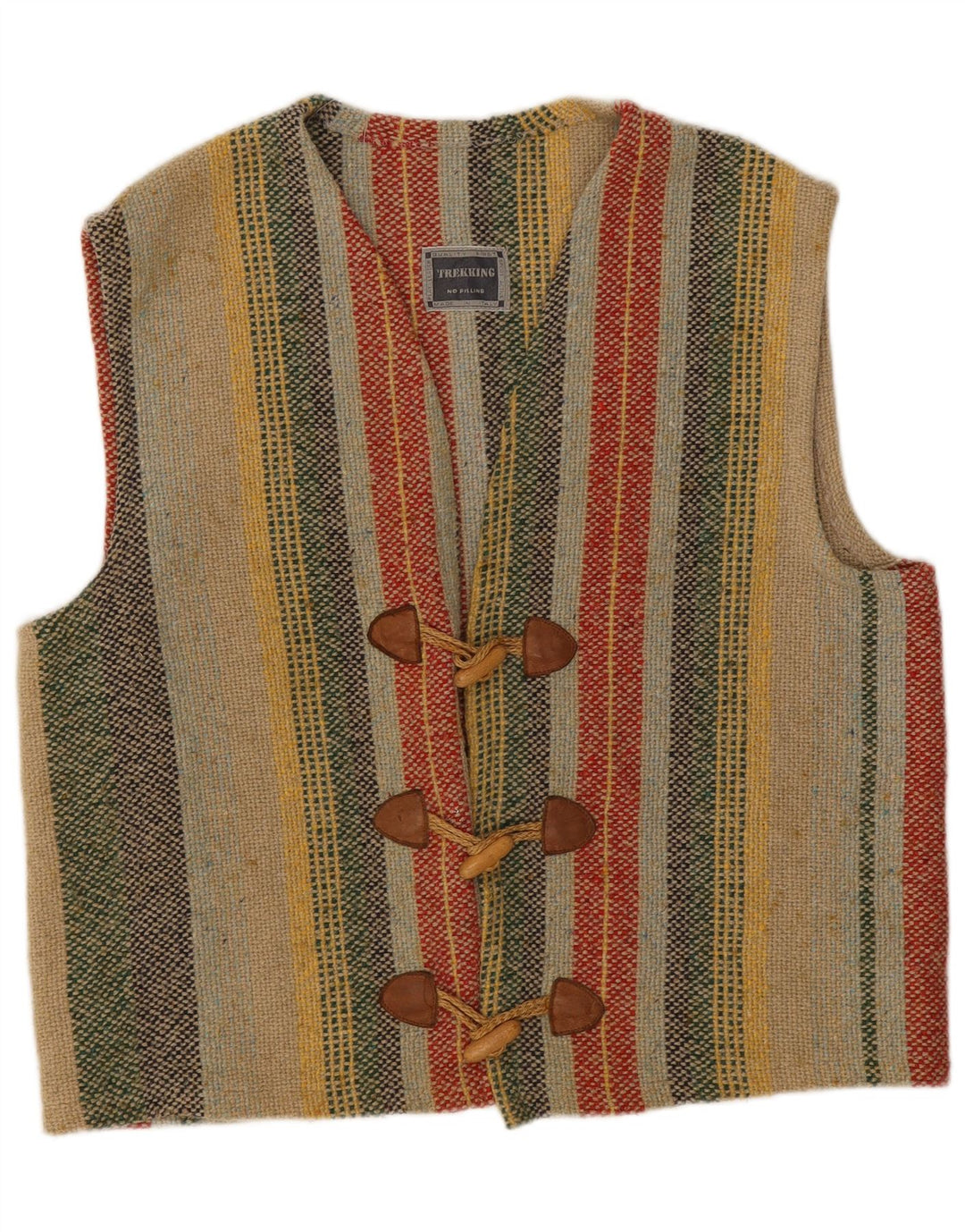 Vestă vintage pentru bărbați, mare, multicoloră, cu dungi acrilice