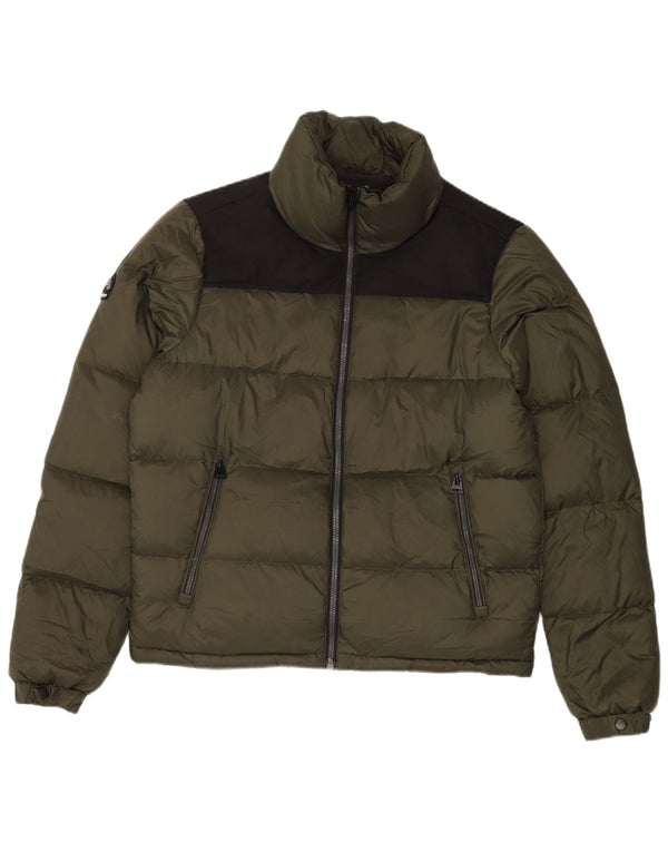 Jachetă căptușită pentru bărbați Superdry UK 38 Medium Khaki Colorblock Nylon
