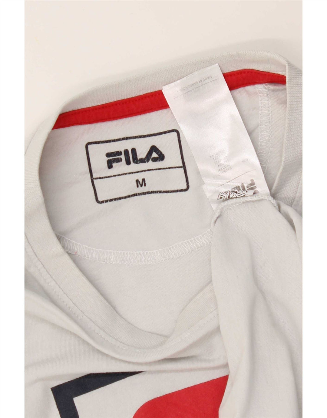 Tricou cu grafic Fila pentru bărbați Top Medium Alb Bumbac