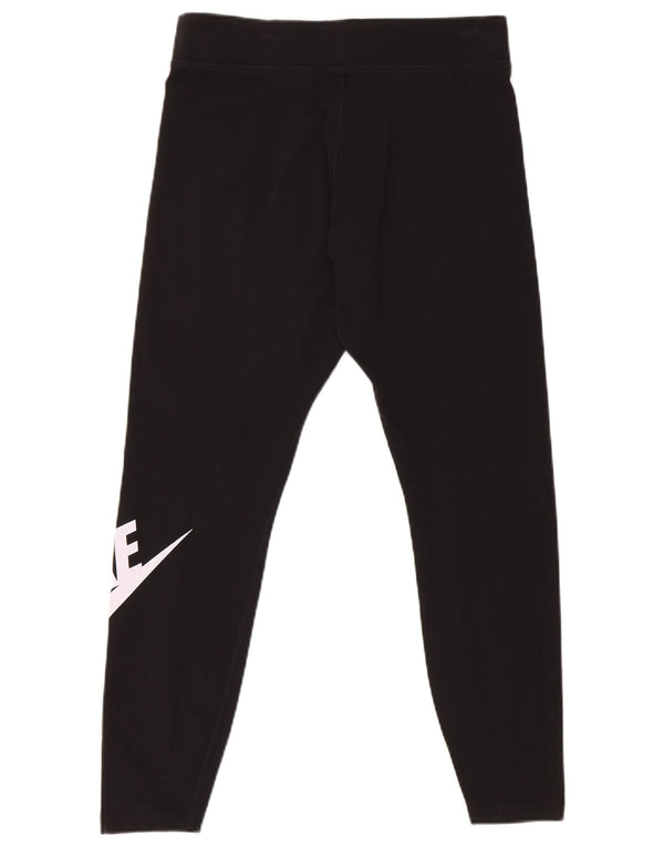 Leggings crop grafic Nike pentru femei UK 16, mare, negru, bumbac
