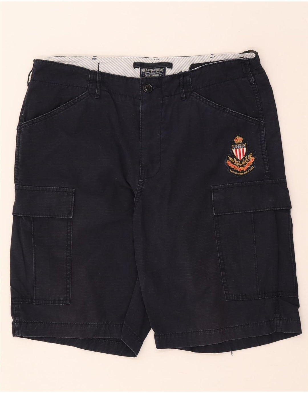 Pantaloni scurți cargo pentru bărbați Polo Ralph Lauren W33, bumbac mediu albastru bleumarin