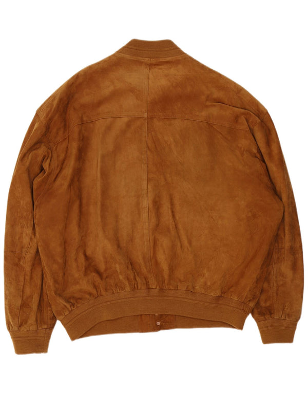 Jachetă bomber din piele intoarsa pentru barbati James Dillon UK 44 2XL piele maro