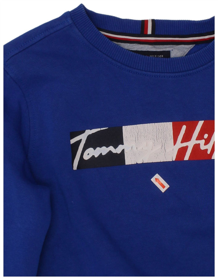 TOMMY HILFIGER Hanorac grafic pentru băieți Pulover 8-9 ani Bumbac albastru mediu