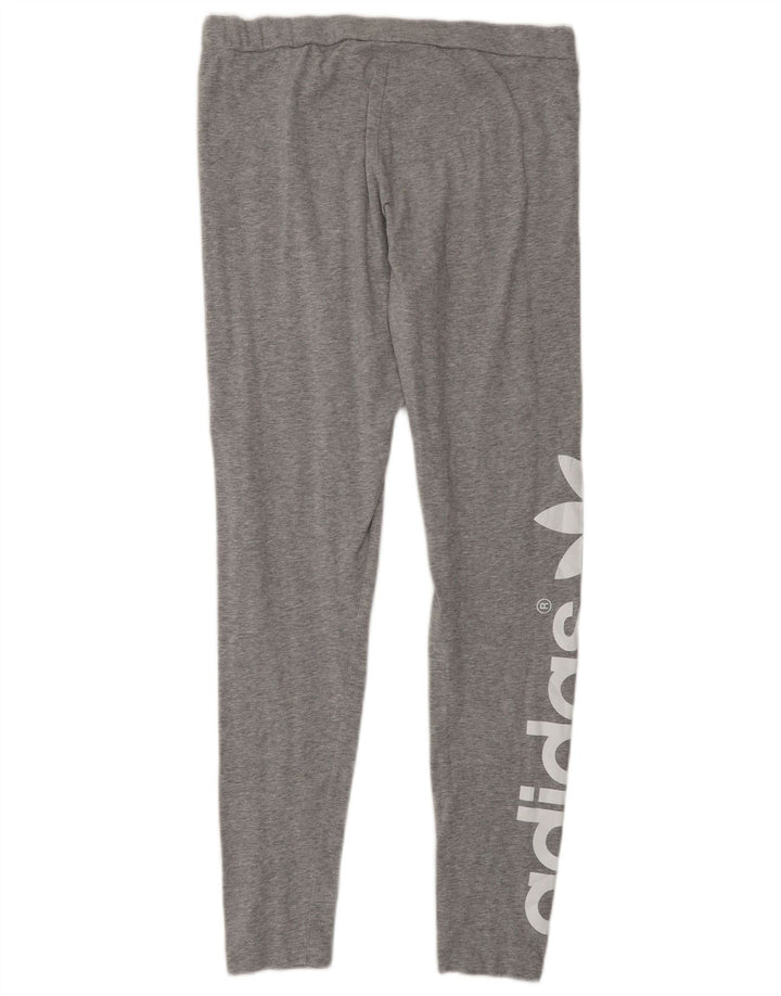 Leggings grafic Adidas pentru femei UK 16, mare, gri bumbac