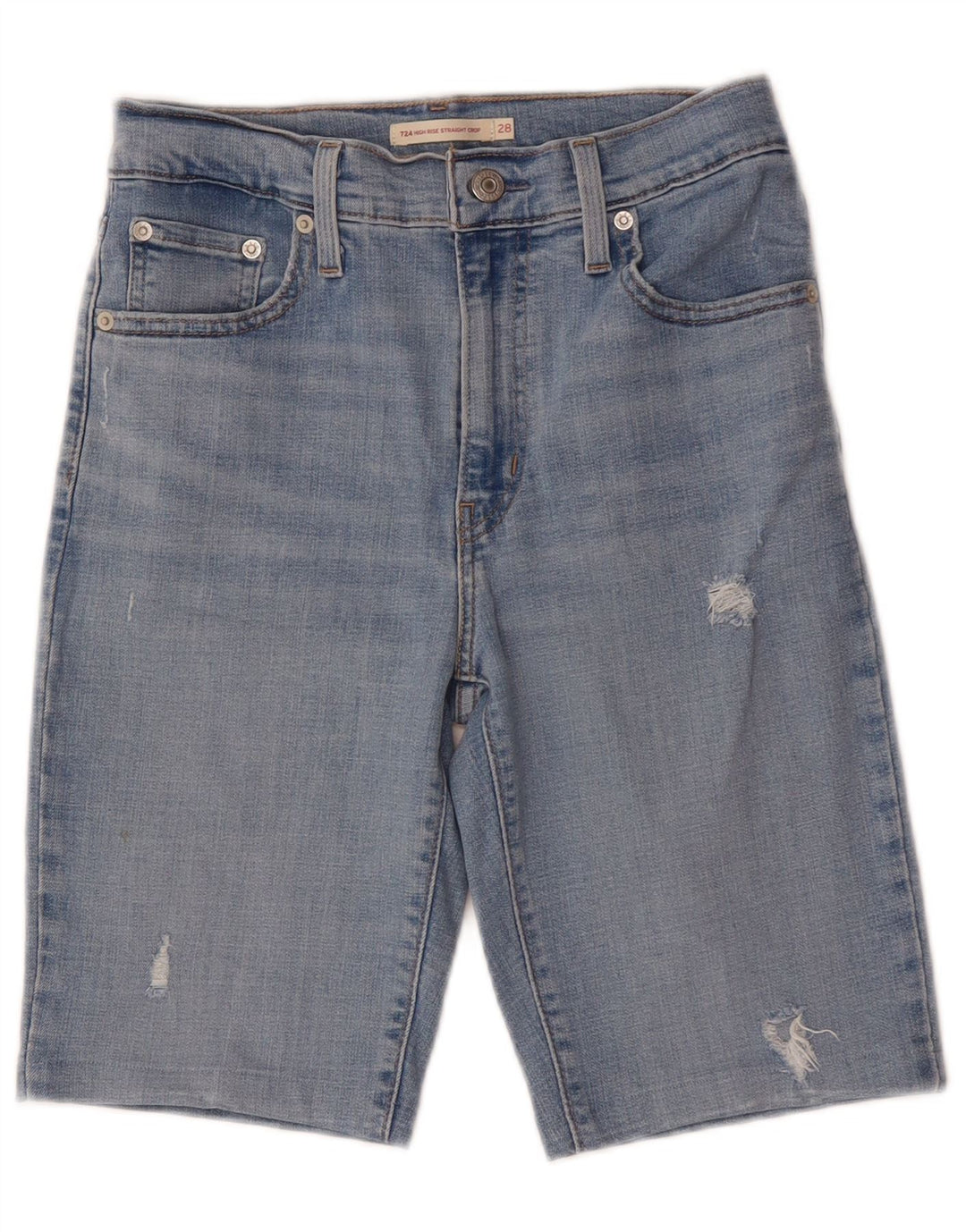 Pantaloni scurți din denim cu talie înaltă Levi's, pentru femei, W28, bumbac albastru mediu
