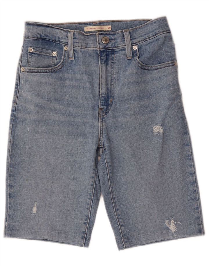 Pantaloni scurți din denim cu talie înaltă Levi's, pentru femei, W28, bumbac albastru mediu