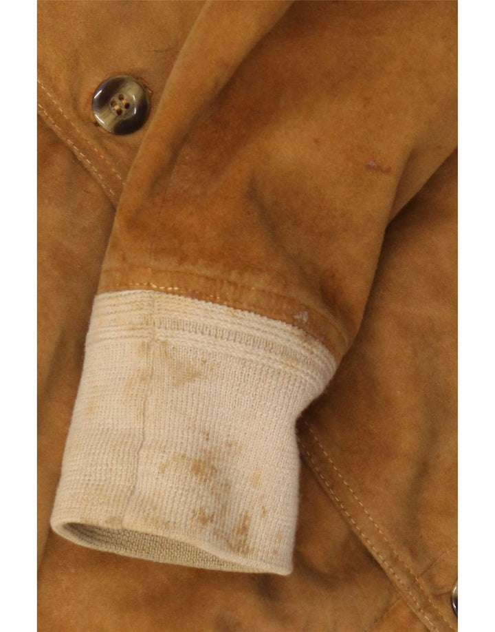 Bomber vintage pentru bărbați din piele intoarsa IT 52 XL din piele bej