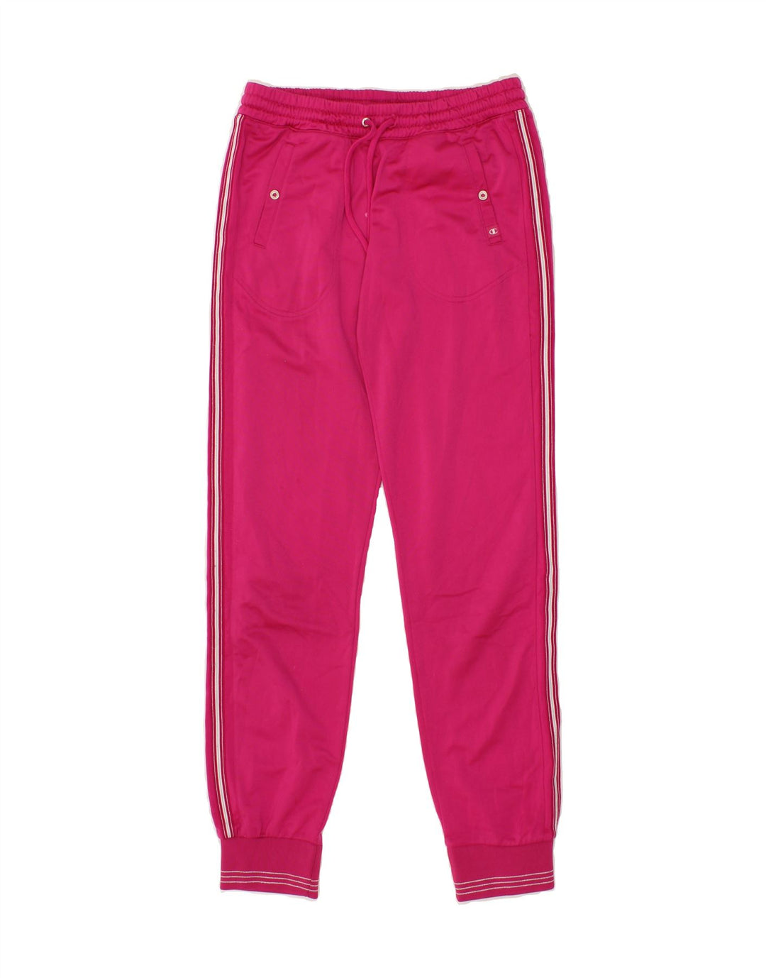 CHAMPION Womens Tracksuit Trousers Joggers UK 14 Medium Pink Polyester Vintage Champion and Second-Hand Champion from Messina Hembry 