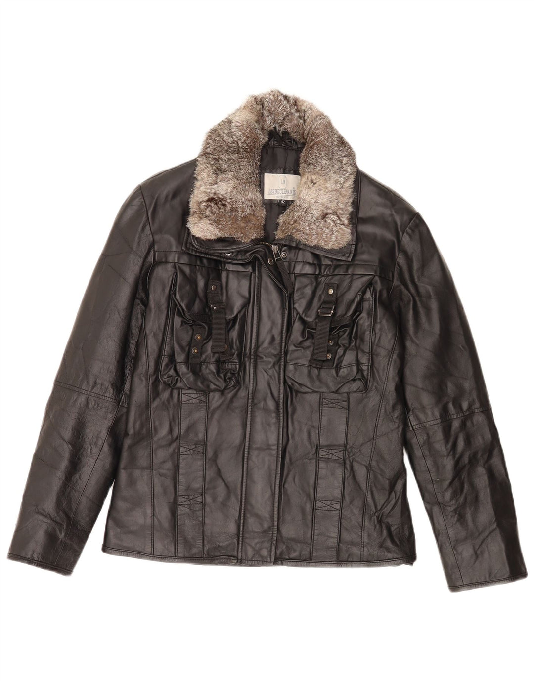 Geacă de piele pentru femei Lesboulevards IT 42 Medium Black Leather