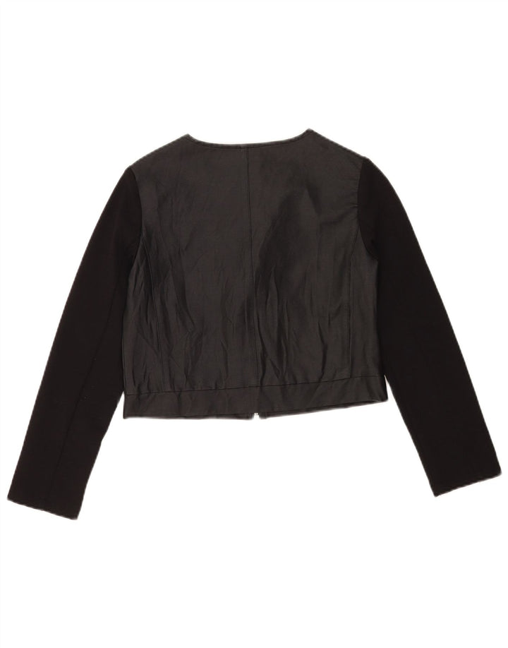 Please Girls Crop Bomber Jacket 11-12 Ani Viscoza Neagra