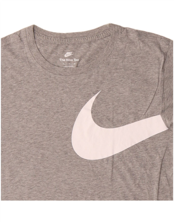 Tricou grafic pentru bărbați NIKE Top mic, gri, bumbac cu pete
