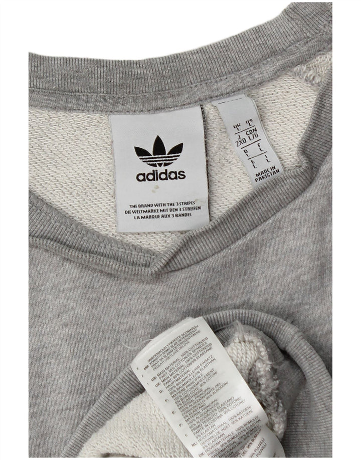 ADIDAS Mens Sweatshirt Jumper Large Grey Cotton