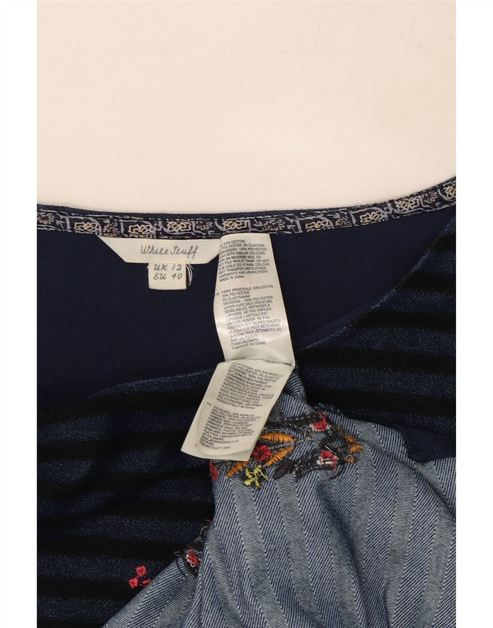 White Stuff Rochie schimbătoare pentru femei cu mâneci 3/4 UK 12 Medium bleumarin cu dungi