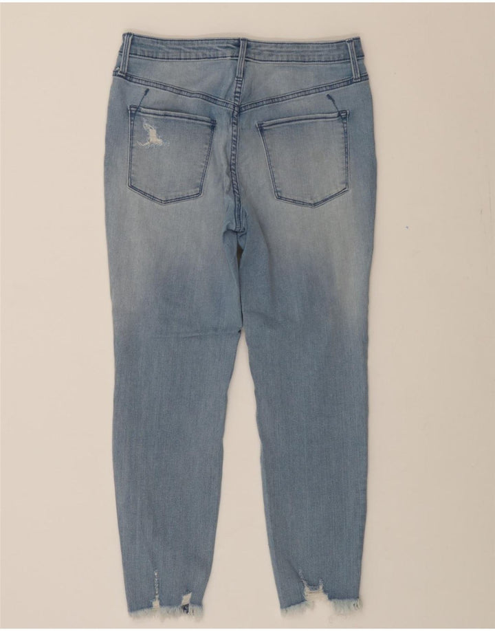 MOSSIMO Womens Distressed High Rise Cropped Jeans US 10 Large W30 L26 Blue Vintage Mossimo and Second-Hand Mossimo from Messina Hembry 