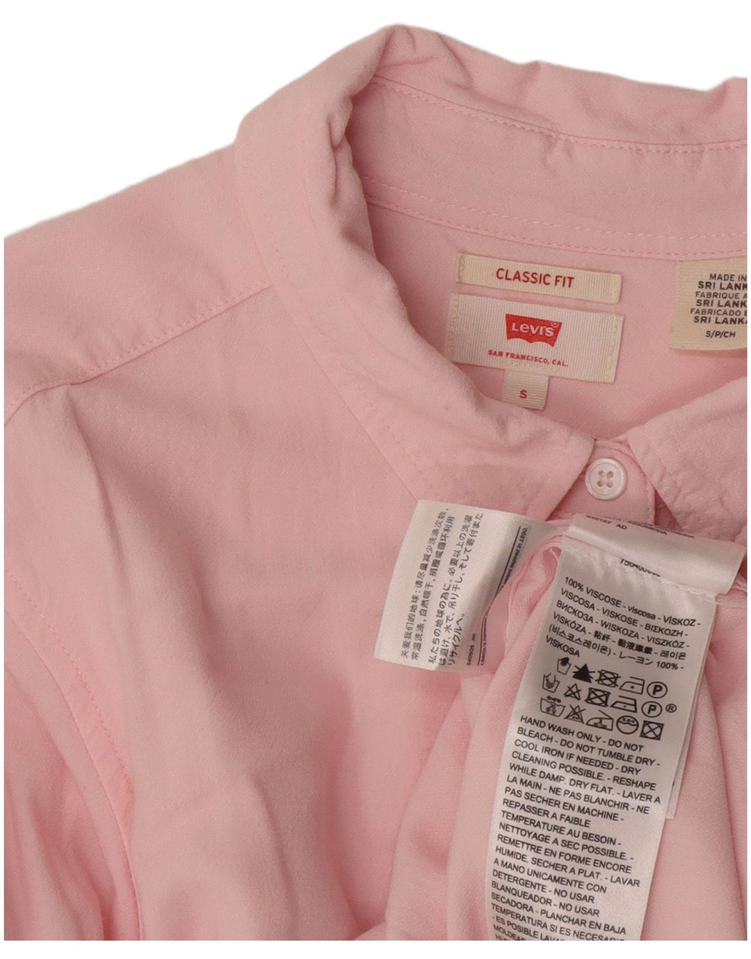 Cămașă Levi's Classic Fit pentru femei UK 10 Small Pink Viscose
