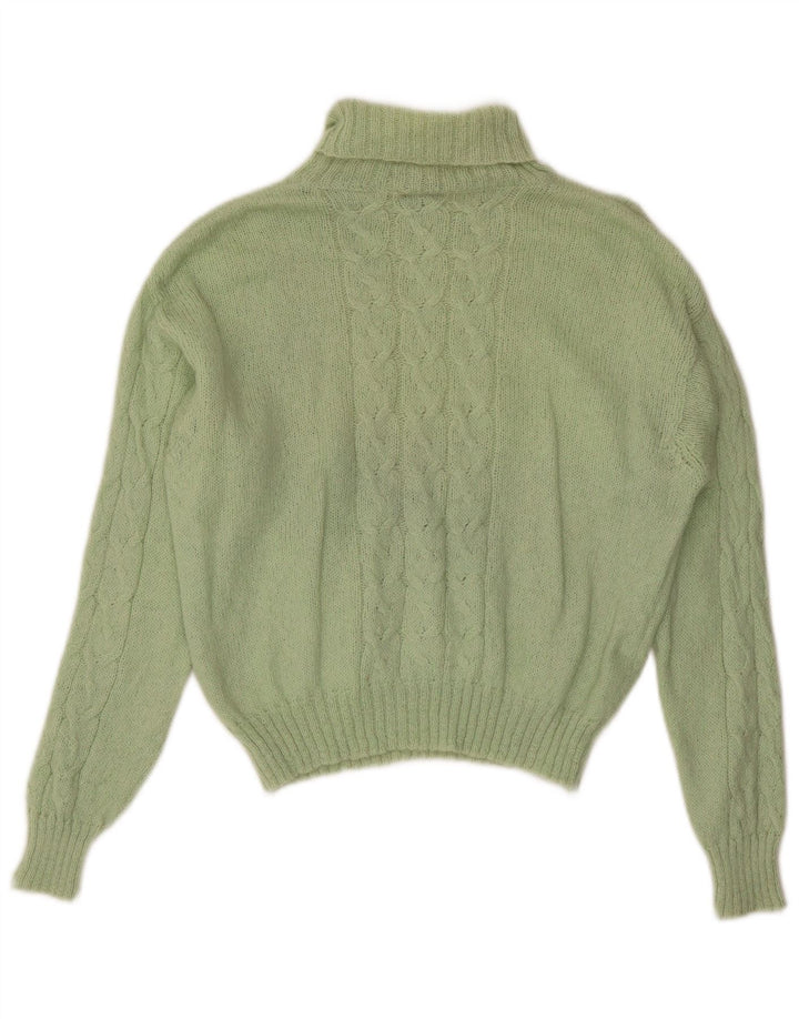 Pulover vintage pentru femei cu gât rulat, pulover UK 14 verde mediu