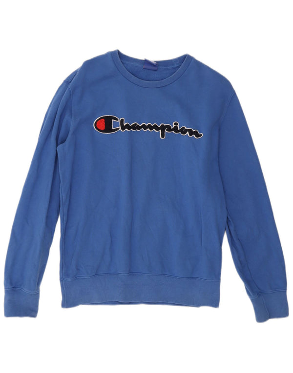 Champion Mens Graphic Sweatshirt Jumper Medium Blue