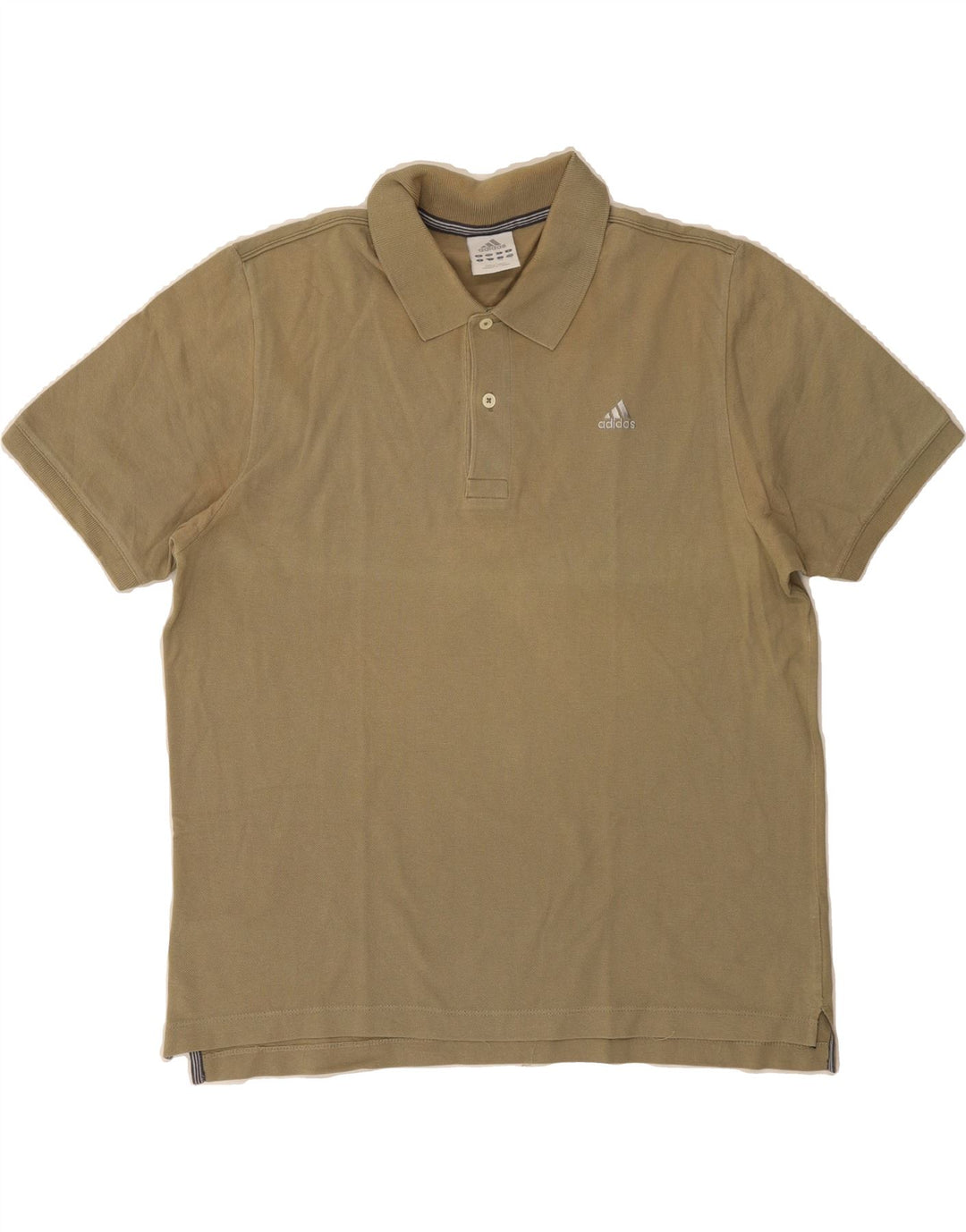 ADIDAS Mens Polo Shirt Large Khaki Cotton Vintage Adidas and Second-Hand Adidas from Messina Hembry 