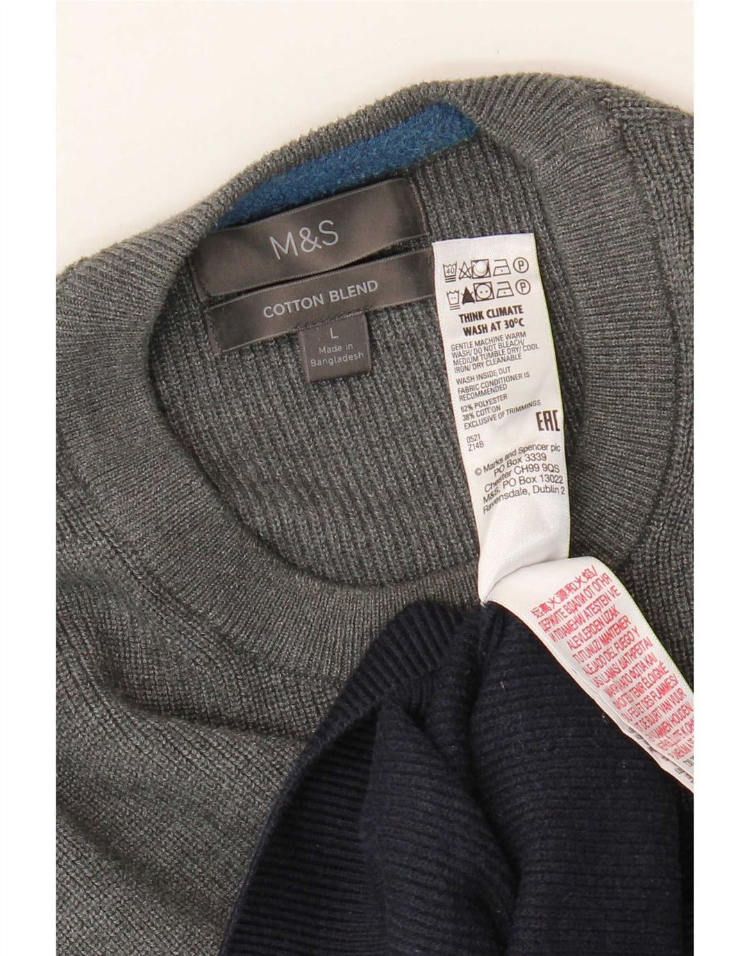 Pulover pentru bărbați Marks & Spencer, cu gât crew, cu dungi mari, multicolore