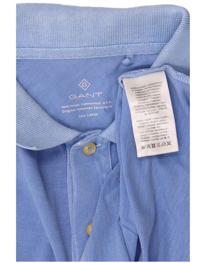 Tricou polo pentru bărbați Gant, mare, albastru, bumbac