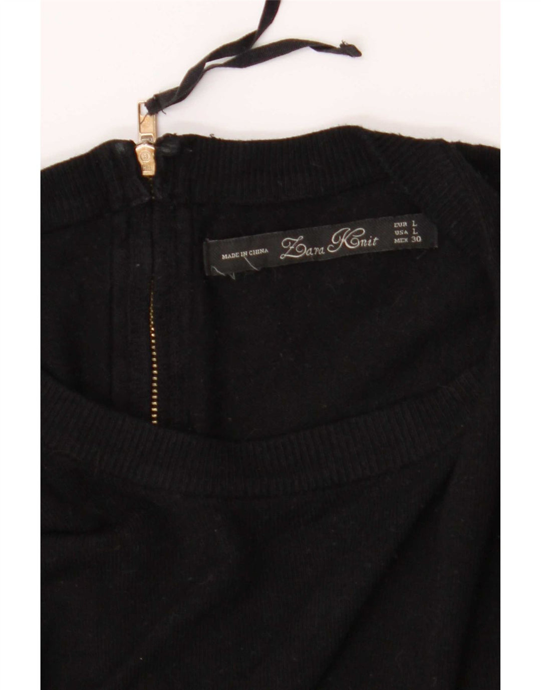 Pulover pentru femei Zara, cu gât cu nasturi, UK 16, mare, negru