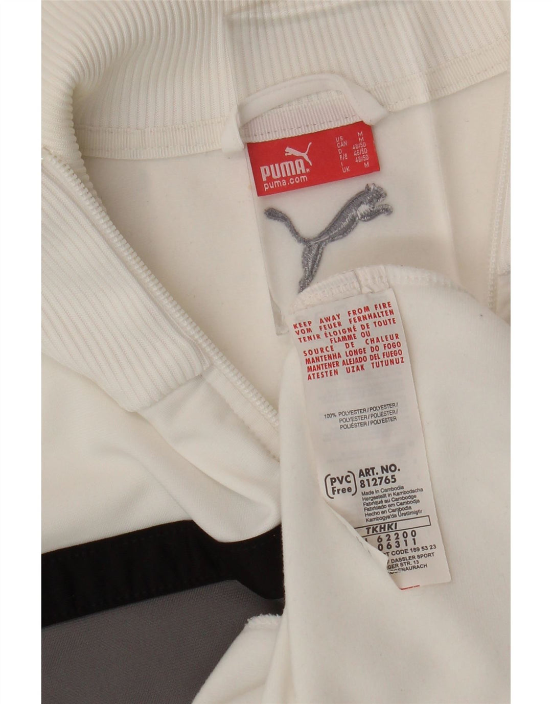 Jachetă de trening pentru bărbați Puma, alb mediu, poliester color bloc
