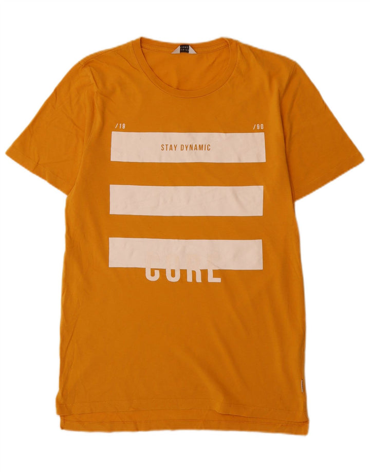 Tricou grafic Jack & Jones pentru bărbați Top din bumbac galben mediu