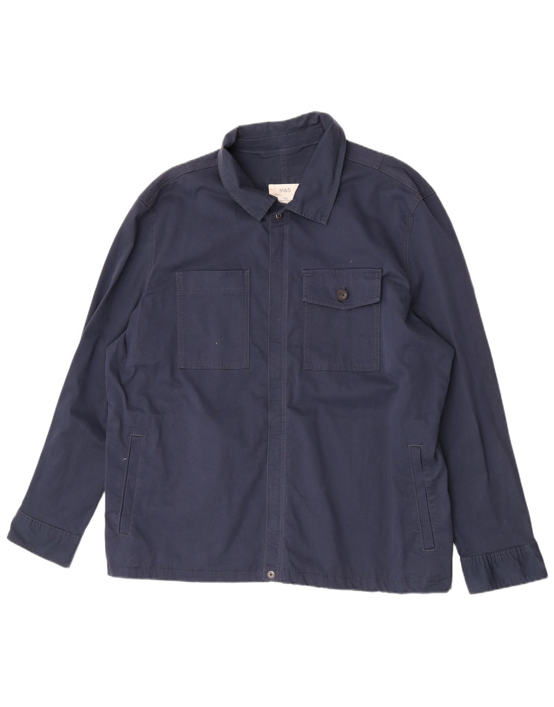 Cămașă pentru bărbați Marks & Spencer, 3XL, bumbac bleumarin