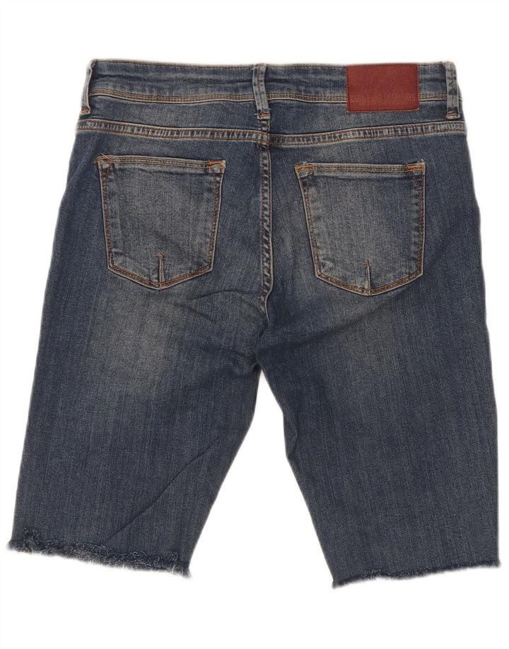 Pantaloni scurți din denim învechit pentru femei Zara EU 38 Mici W28 Albastru