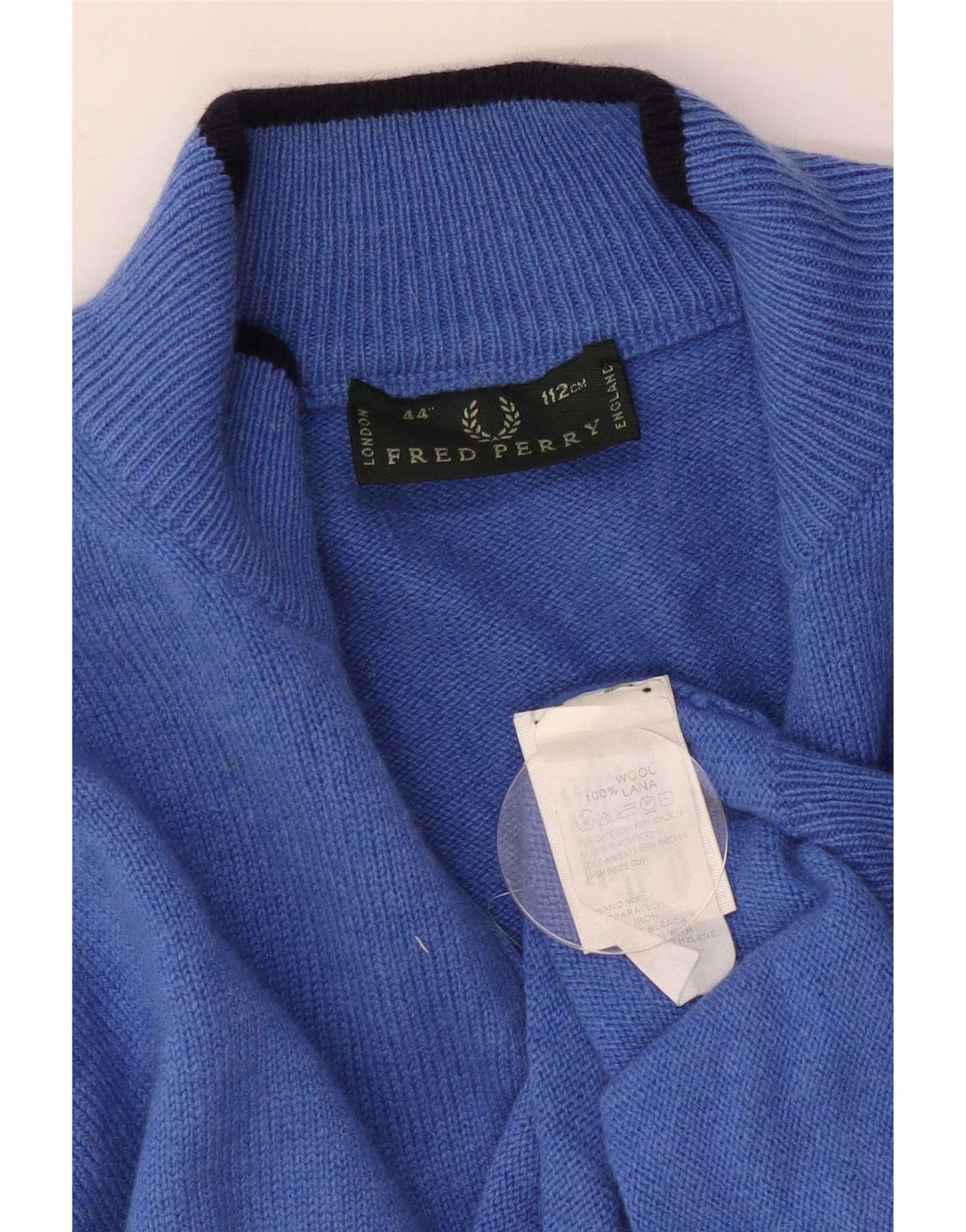 Pulover pentru bărbați Fred Perry, cu fermoar, lână albastră