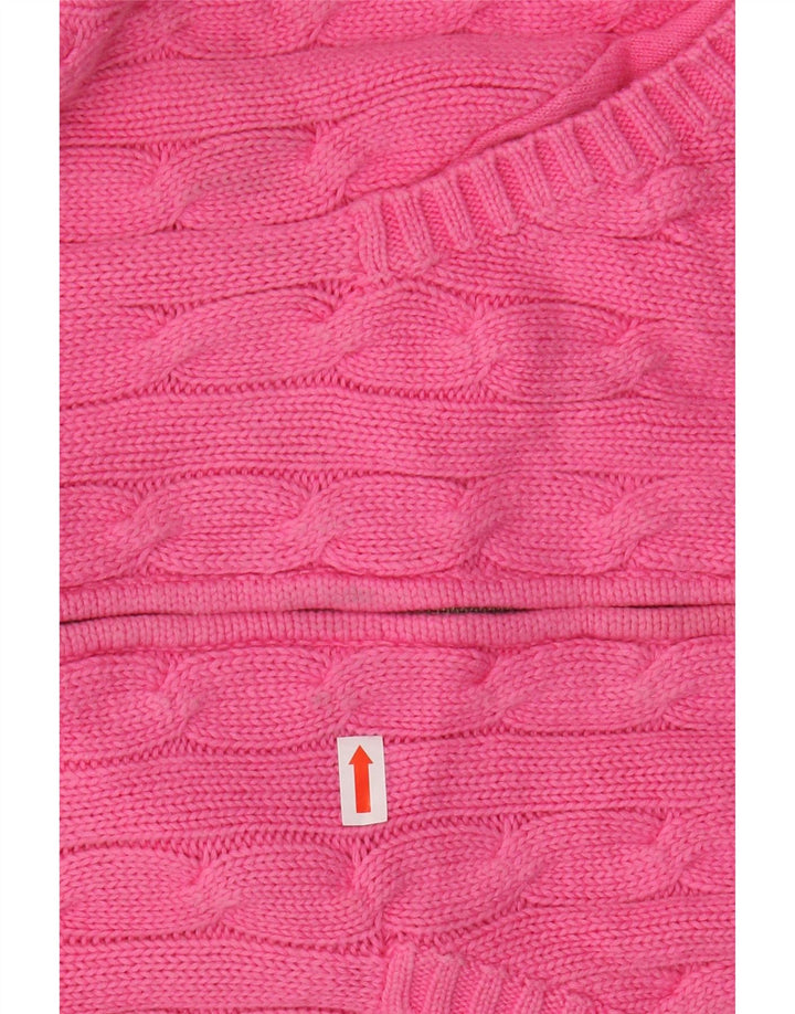 Pulover cardigan cu glugă pentru femei Ralph Lauren UK 16 mare bumbac roz