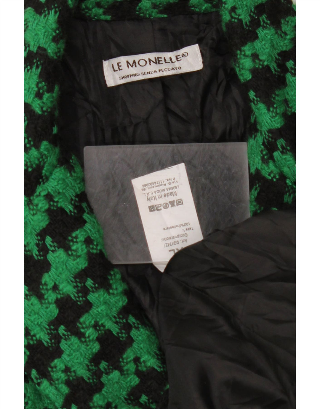 Jachetă pentru femei VINTAGE cu 2 nasturi, UK 18 XL, verde, poliester