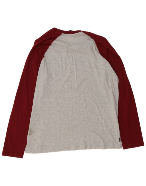 Top pentru bărbați Superdry cu mânecă lungă 2XL, gri, bumbac color bloc
