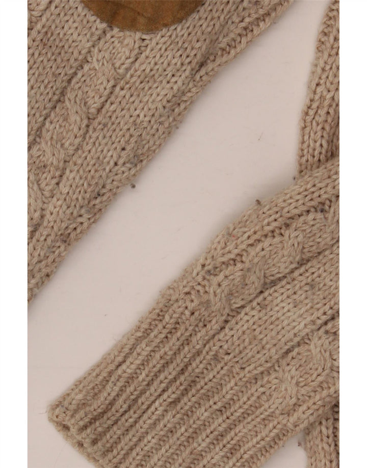 Pulover cardigan pentru femei Zara UK 14 Medium Bej Acrilic