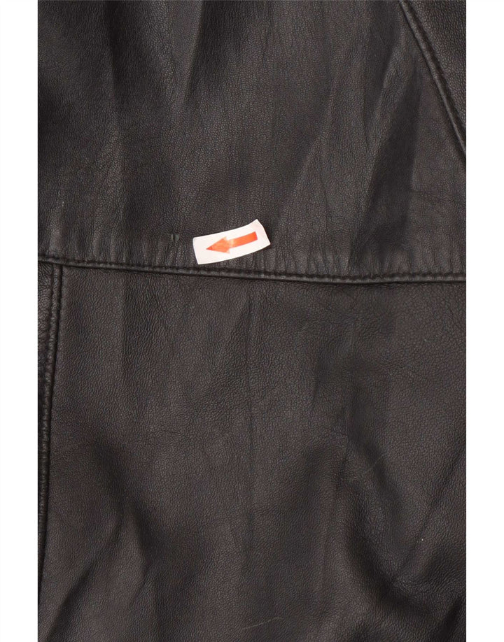 Palton supradimensionat din piele pentru femei Kiros IT 48 XL negru