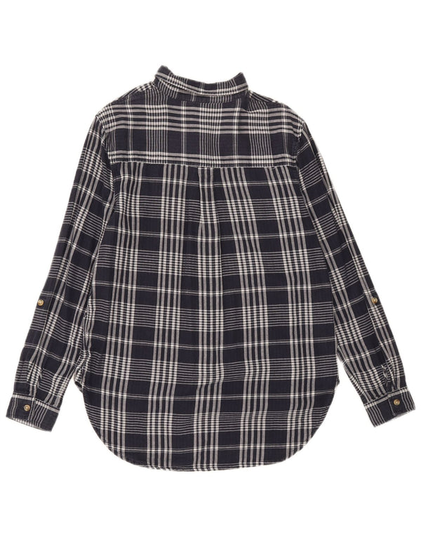 Cămașă supradimensionată pentru femei Marks & Spencer UK 8 mic din bumbac cu carouri bleumarin