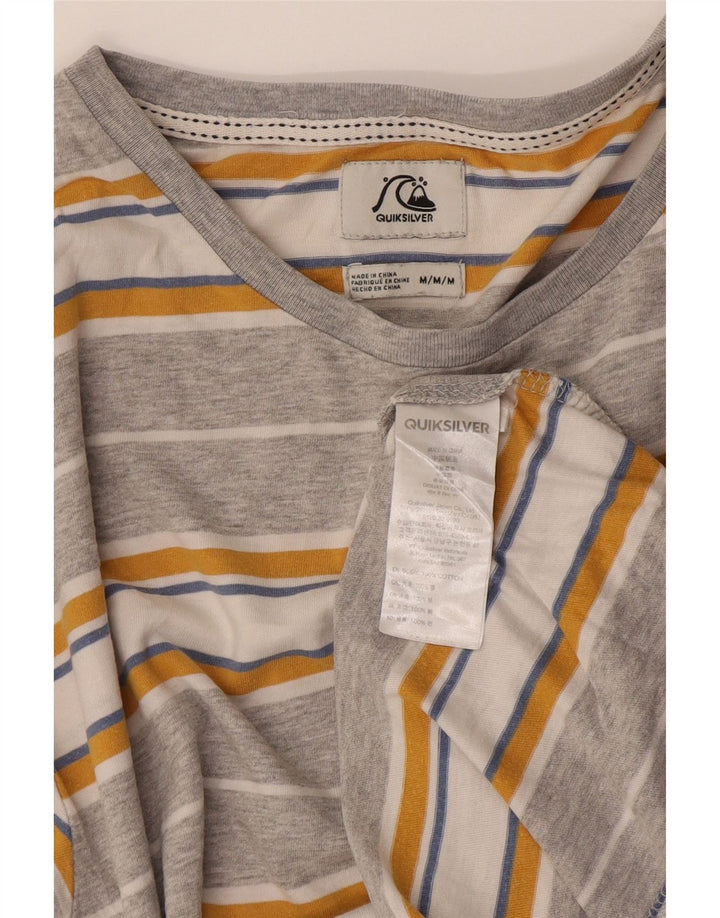 Tricou pentru bărbați Quiksilver Top din bumbac cu dungi gri mediu