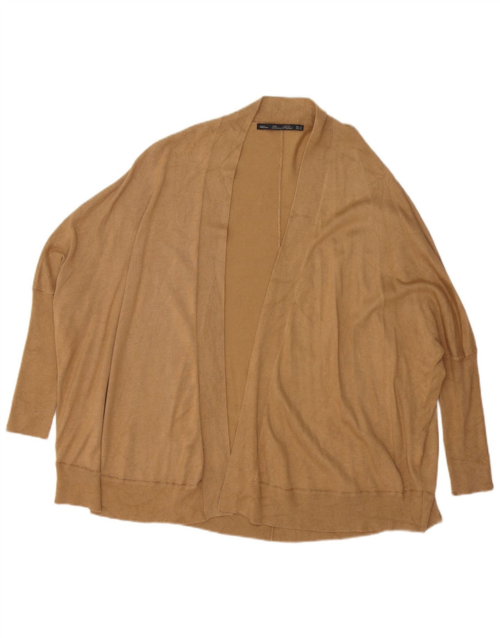 Pulover cardigan deschis supradimensionat pentru femei Zara UK 14 maro mediu