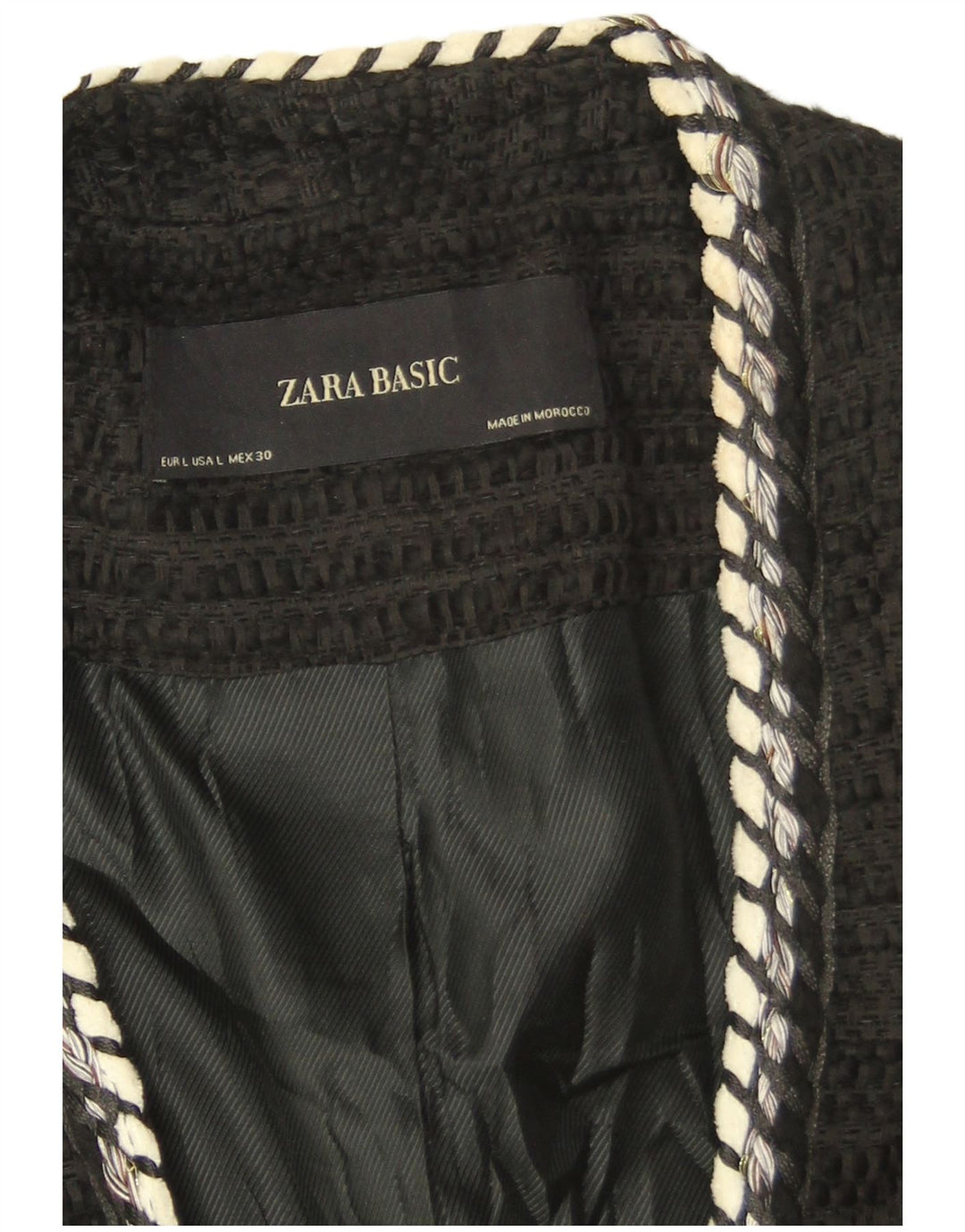 Jachetă Blazer deschisă pentru femei Zara UK 14 Large Black