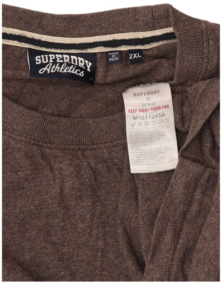 Tricou Superdry pentru bărbați Top 2XL maro bumbac