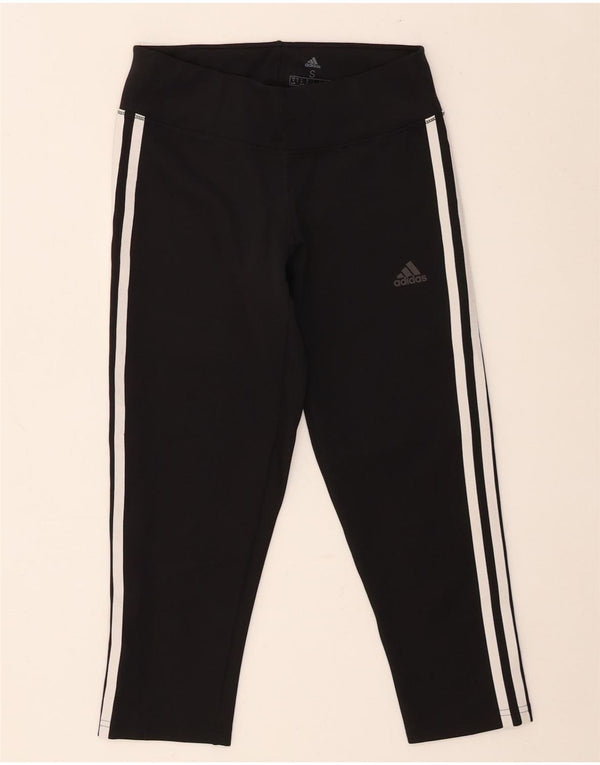 Adidas Womens Climalite Capri Leggings UK 8/10 Small  Black Polyester