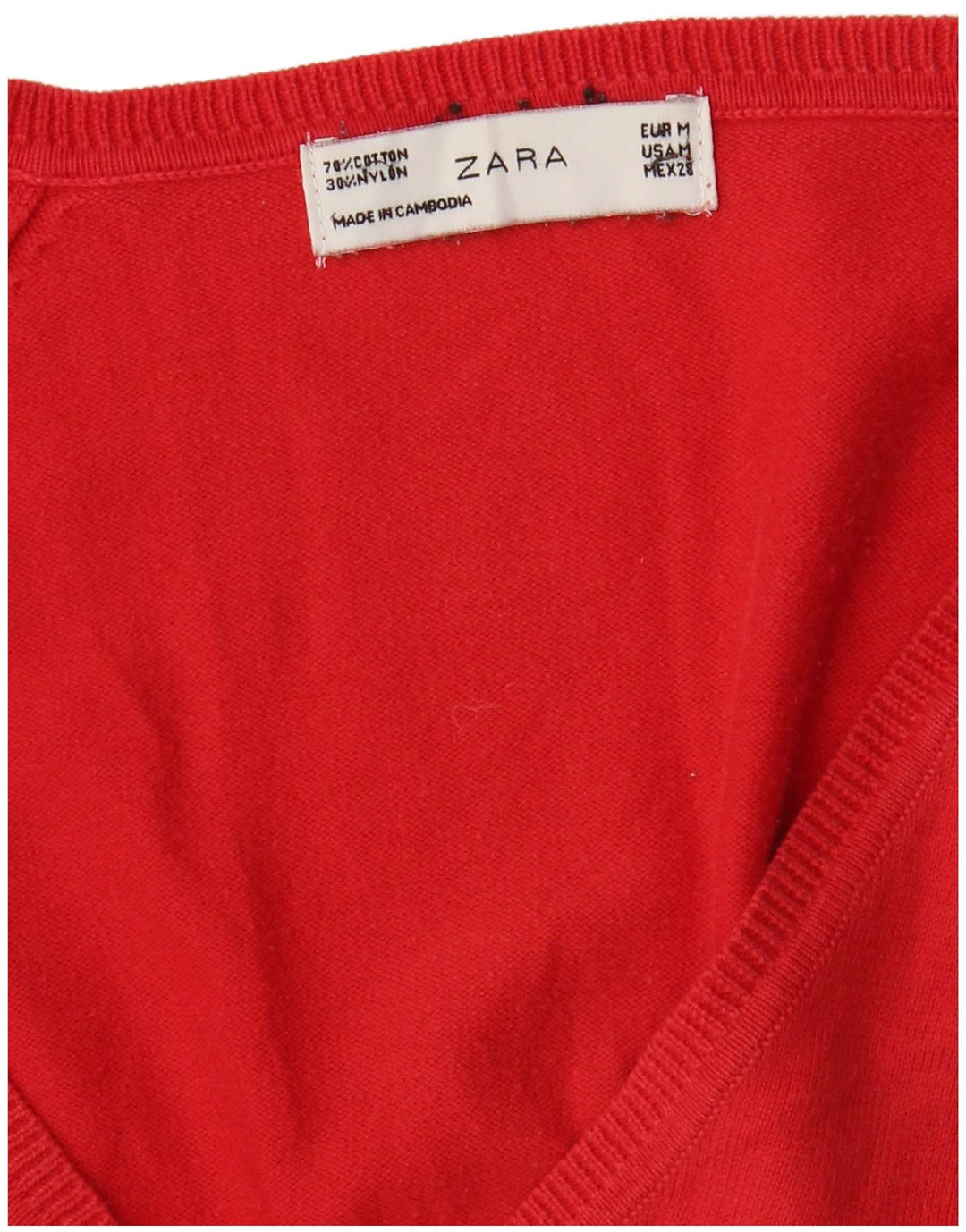 Pulover cardigan pentru femei Zara UK 12, bumbac roșu mediu