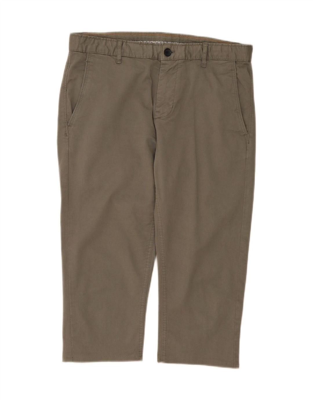 ZARA Mens Straight Capri Trousers W31 L20 Khaki Vintage Zara and Second-Hand Zara from Messina Hembry 