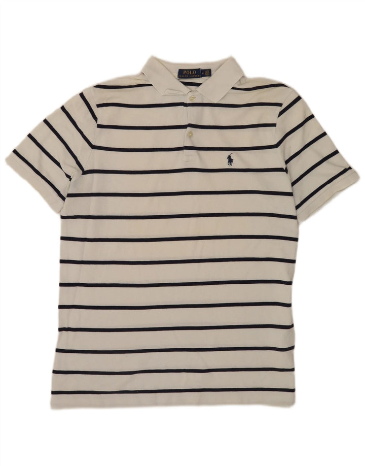 Cămașă Polo Ralph Lauren pentru bărbați, bumbac cu dungi albe medii