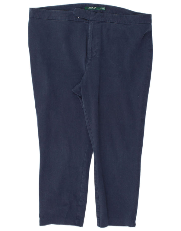 Pantaloni capri slim pentru femei Ralph Lauren US 16 2XL W36 L22 bleumarin bumbac