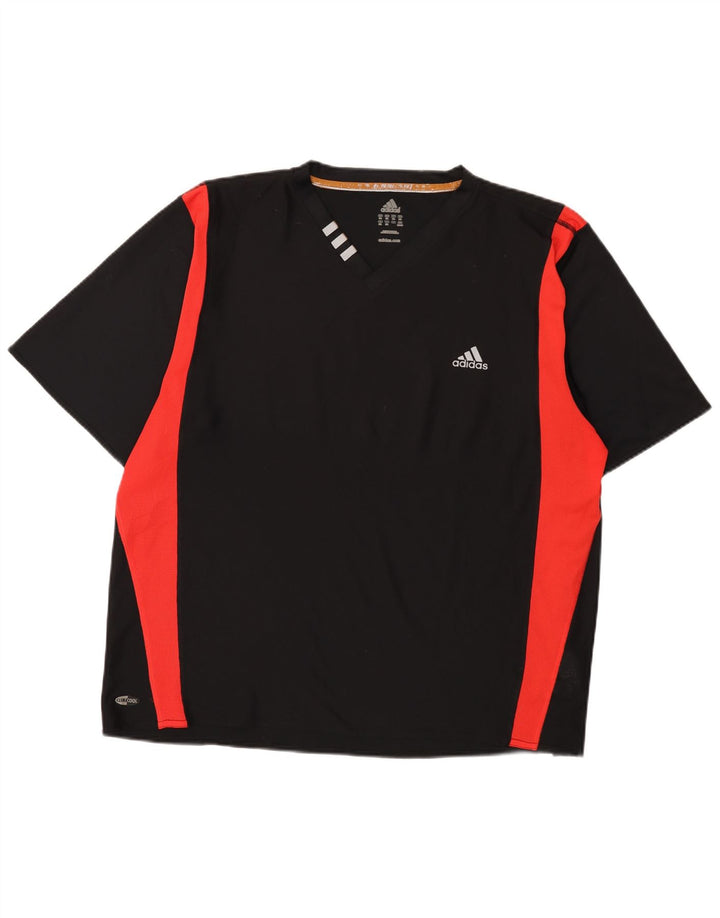 Tricou ADIDAS Climacool pentru bărbați Top 2XL, negru, poliester color bloc